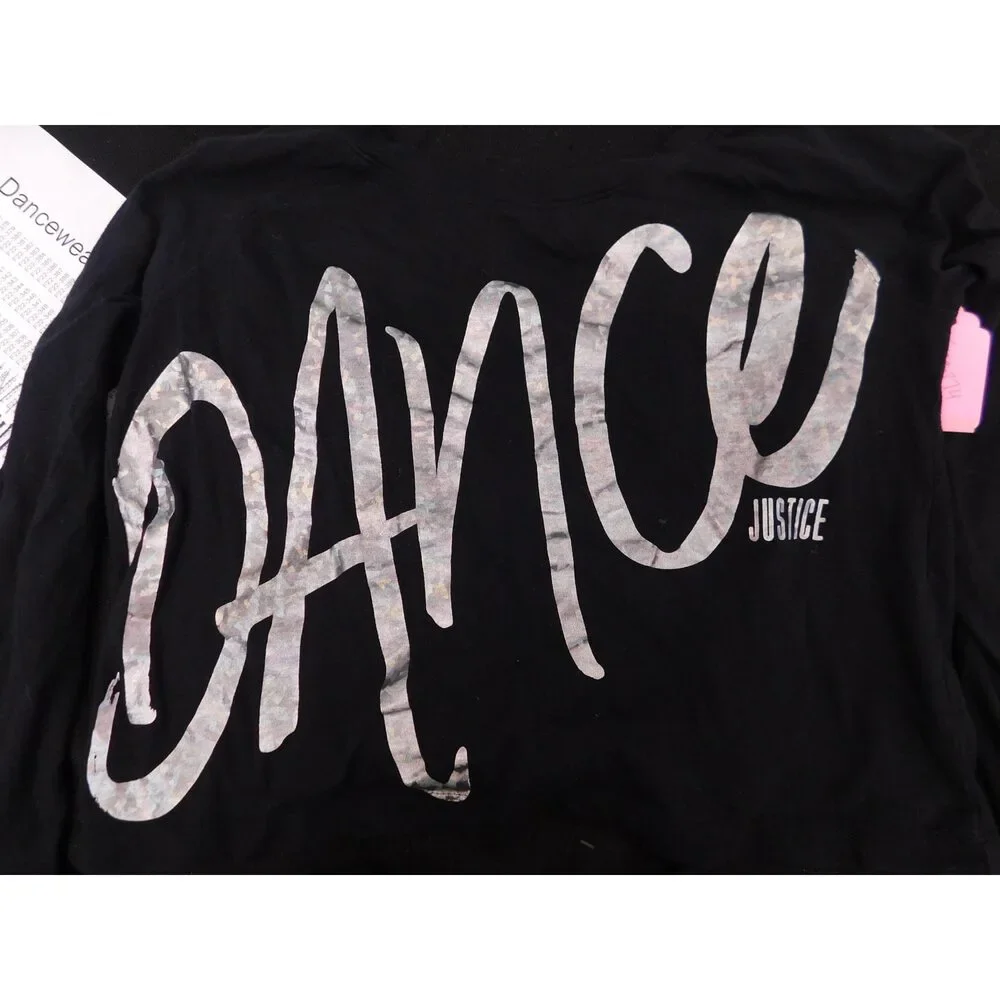 Pre-Owned Dance Tshirt Justice  Large Child Black Jazz Ballet